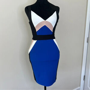 Elegant Colorblock Sleeveless Dress